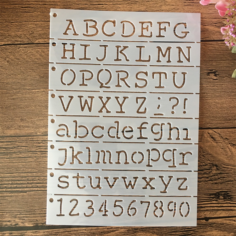 Photography Font - A5 21cm Alphabet Letters Layering Stencils