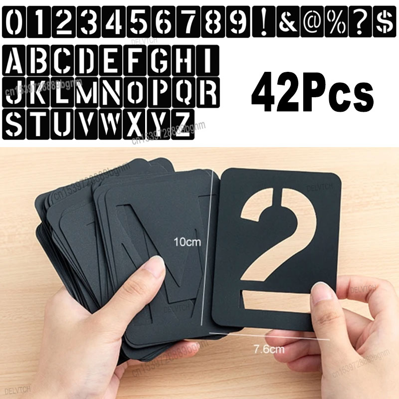 Photography Font - 42Pcs Set Reusable Plastic Hollowed Alphabet