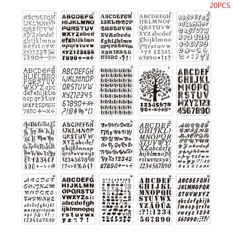 Photography Font - 20pcs/set Letter Alphabet Number Stencils DIY