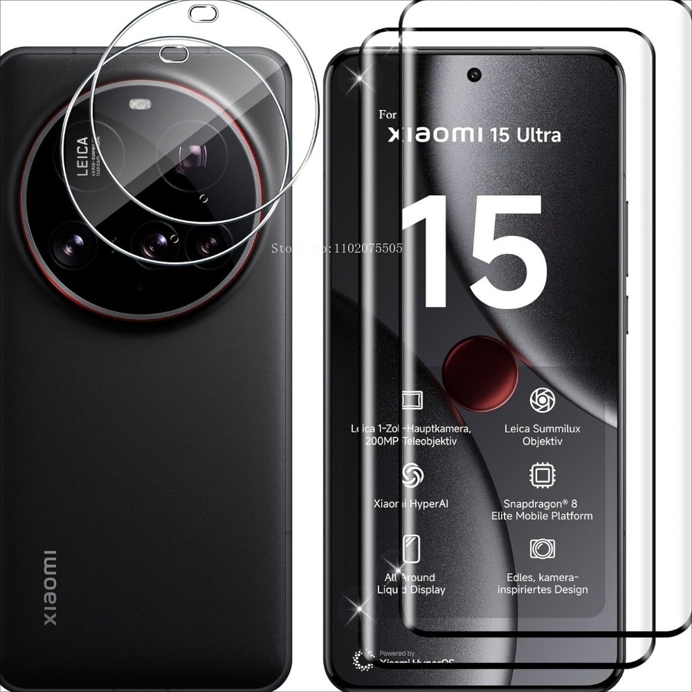Photography Kit Xiaomi 15 Ultra - [4-in-1]2Pcs 3D Tempered Glass+2Pcs Camera Lens