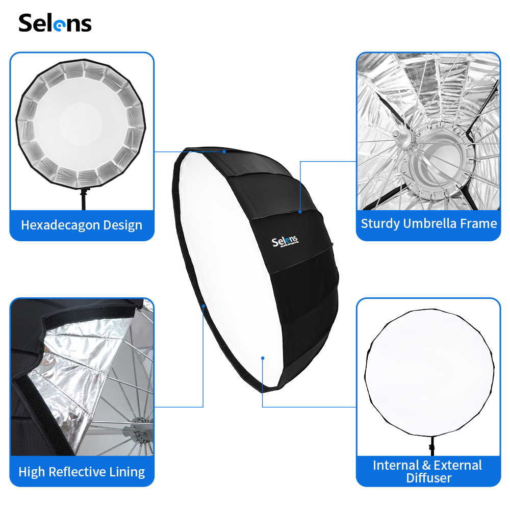 Selens 85cm Umbrella Radar Sof - огляд і ціна Photography Umbrella Lights